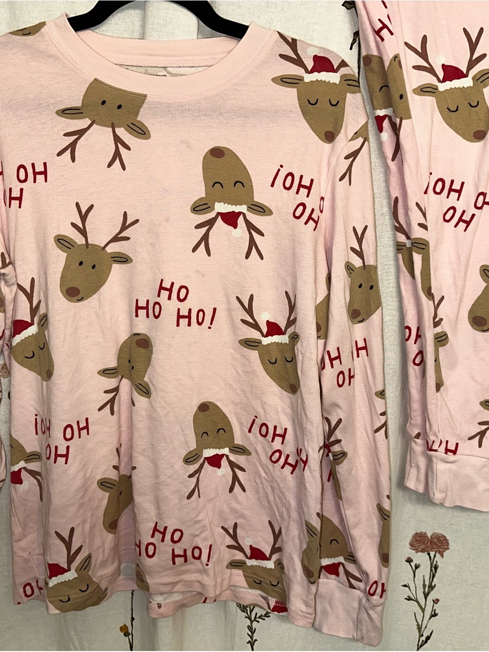 Carter's Pink Reindeer 'Ho Ho Ho' Holiday Pajama Set